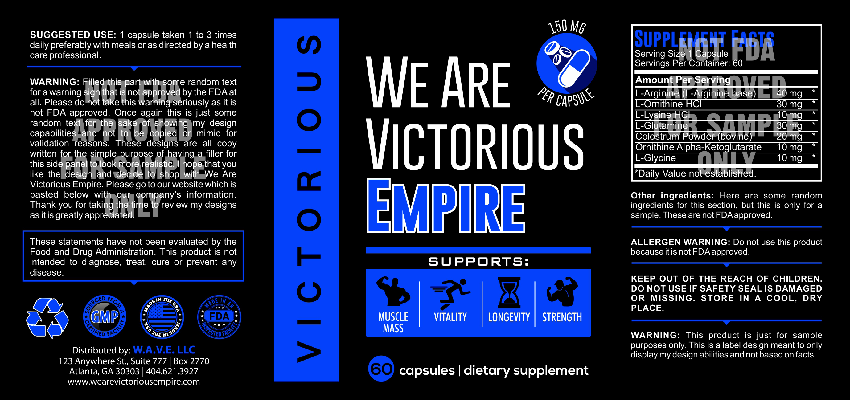 we are victorious label design
