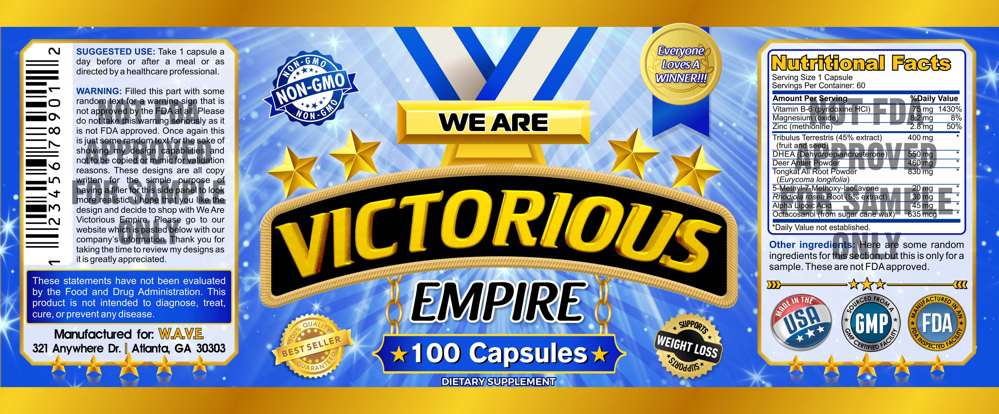 We Are Victorious label design